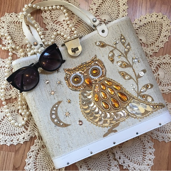 Vintage Handbags - ✨Enid Collins Inspired Vintage Owl Bucket Bag✨